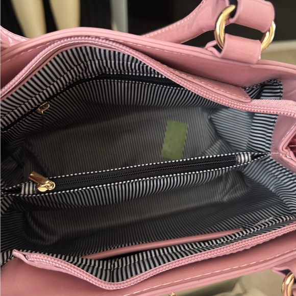 Ella Glossy Pink Satchel with Tassels - Picture 2 of 3